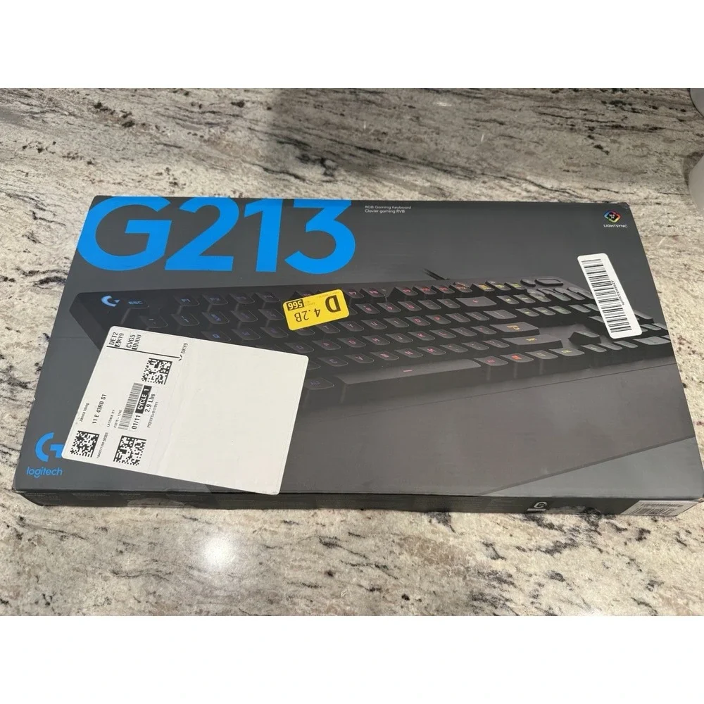 Logitech G213 Prodigy Gaming Keyboard, Wired RGB Backlit with Palm Rest Open Box